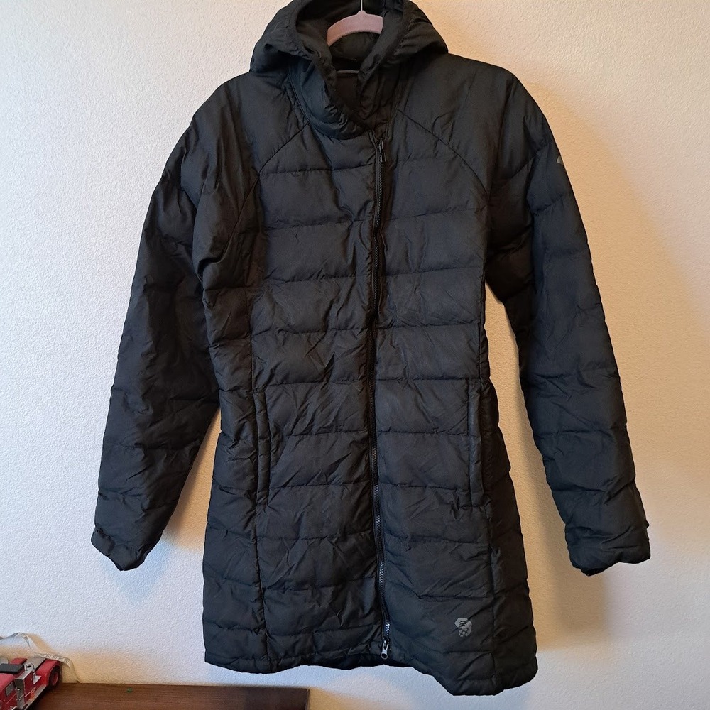 Mountain Hardwear Womens Black Down Puffer Parka Hooded Jacket Size Medium